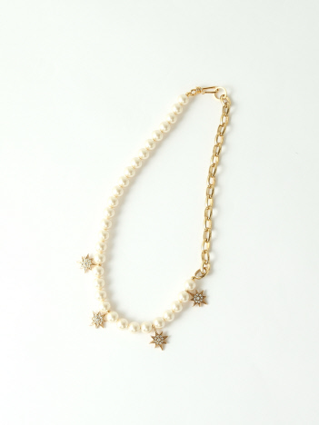 DESIGNWORKS (Ladie's) - ADER. bijoux STAR pearl chain necklace