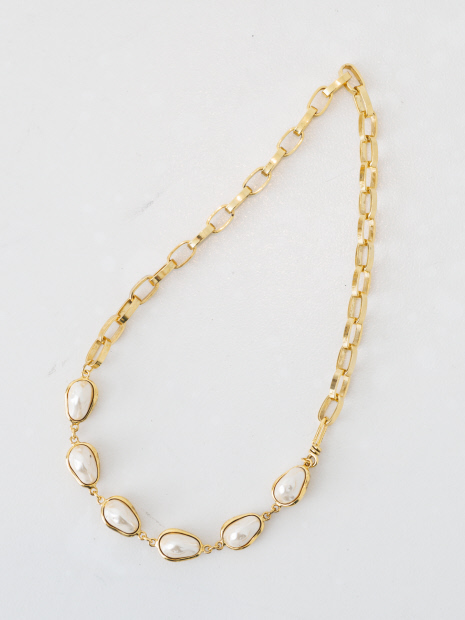 ADER. bijoux PEARL motif chain necklace