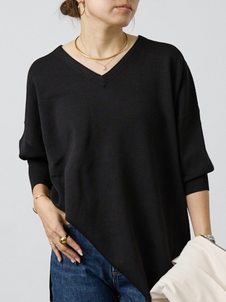 ハーフミラノVネックプルオーバー