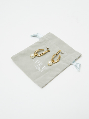 ADER. bijoux CUTSTEEL twist chain pearl pierce