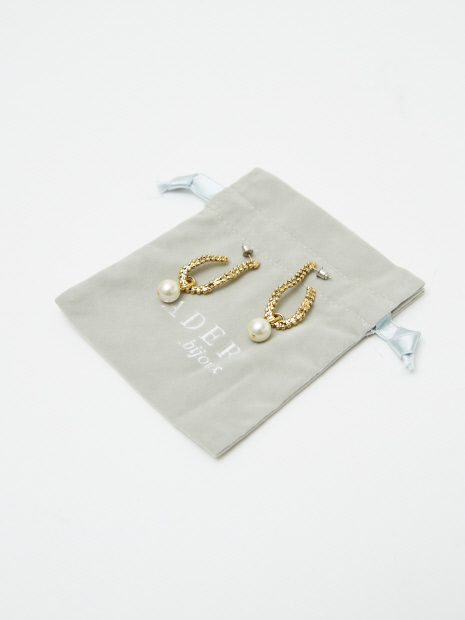 ADER. bijoux CUTSTEEL twist chain pearl pierce