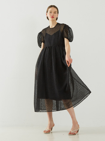 【BEAUVET/ボーヴェット】 カットジャガードドレス