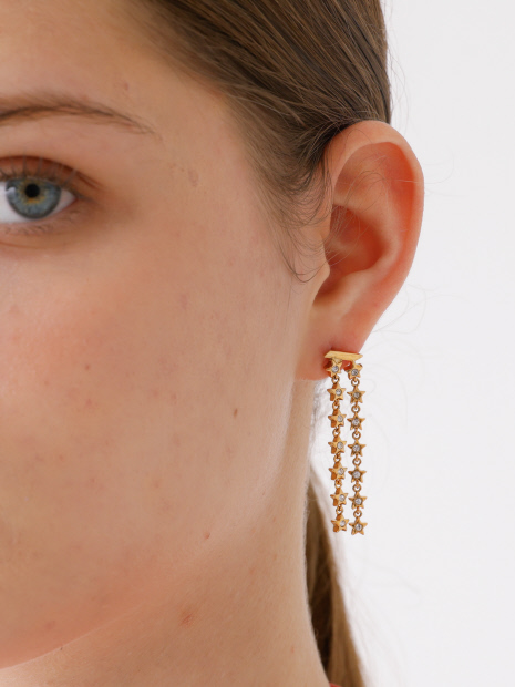 ADER. bijoux TINY STAR double chain pierce