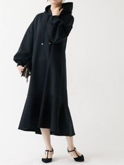 Yarmo ヤーモ　コットンシャツワンピース　ブラック　フリーサイズ Yarmo/ヤーモ】Shirts Dress シャツドレス｜OUTLET / アウトレット
