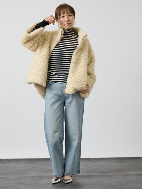 プラッシュボアコクーンブルゾン