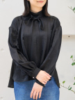 【BEAUVET/ボーヴェット】キュプラシルクボウタイブラウス