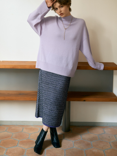 【セットアップ対応】【BEAUVET/ボーヴェット 】ニットジャガードタイトスカート