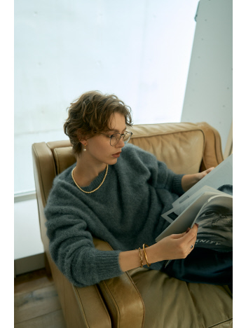 フォックスカシミヤガンジーネックプルオーバー