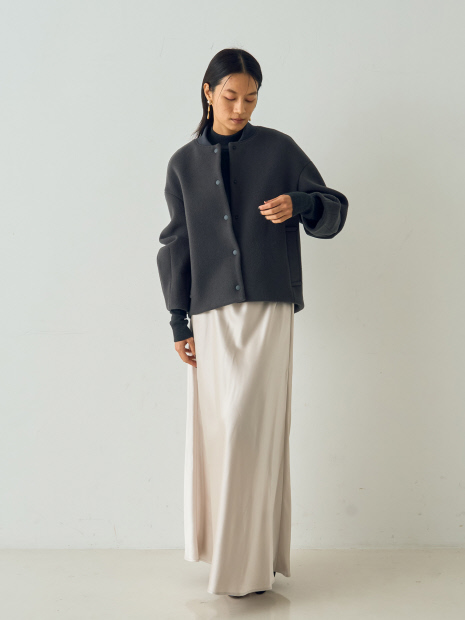 SUPER140ウールコクーンスタジャンブルゾン