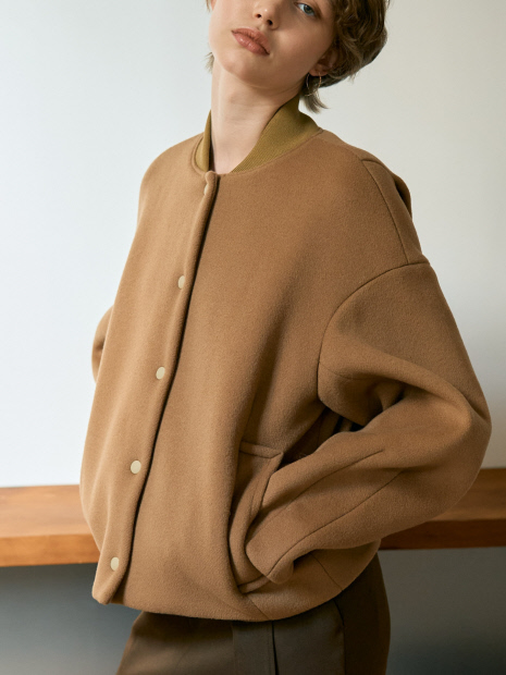 SUPER140ウールコクーンスタジャンブルゾン