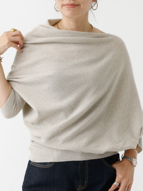 ウールホールガーメントアシメトリーニット