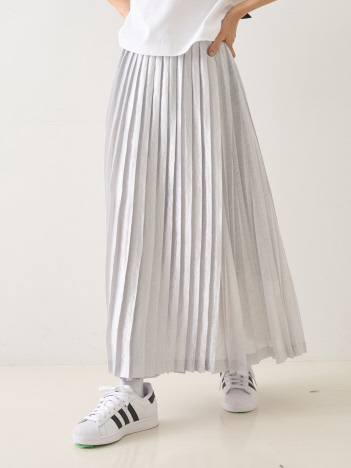 メタリックプリーツラップスカート