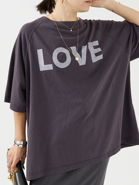 【KATHARINE HAMNETT /キャサリンハムネット 】 HARF SLEAVE REMAKED SLOGAN ビッグTシャツ【予約】