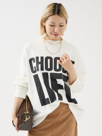 【KATHARINE HAMNETT /キャサリンハムネット 】ORGANIC SLOGAN PULLOVER ロゴスウェット