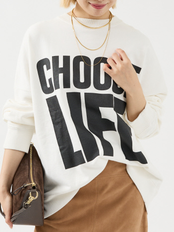 【KATHARINE HAMNETT /キャサリンハムネット 】ORGANIC SLOGAN PULLOVER ロゴスウェット