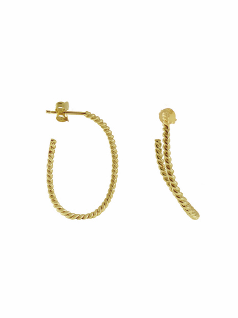 【BARJEWELLERY/バージュエリー】TWISTED ELONGATED HOOPEARR　ピアス