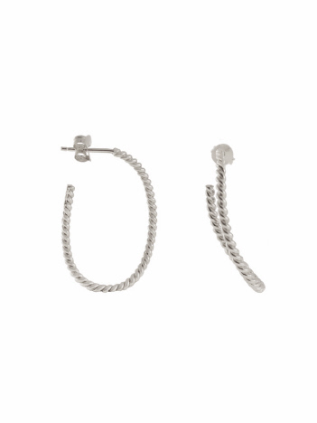 DESIGNWORKS (Ladie's) - 【BARJEWELLERY/バージュエリー】TWISTED ELONGATED HOOPEARR　ピアス　シルバー