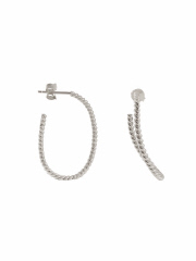 【BARJEWELLERY/バージュエリー】TWISTED ELONGATED HOOPEARR　ピアス　シルバー