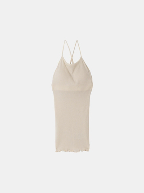 【HAKUJI/ハクジ】Wool rib bra camisole　リブキャミソール