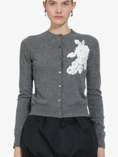 【 N゜21/ヌメロヴェントゥーノ】透かし レースニットカーディガン