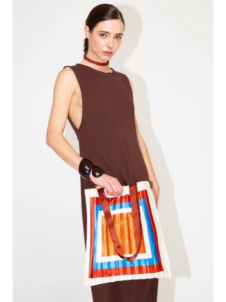 【MULTITUDES / マルチチューズ】TOTE BAG サテンプリーツトートバッグ