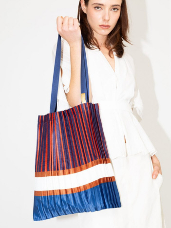 DESIGNWORKS (Ladie's) - 【MULTITUDES / マルチチューズ】TOTE BAG サテンプリーツトートバッグ