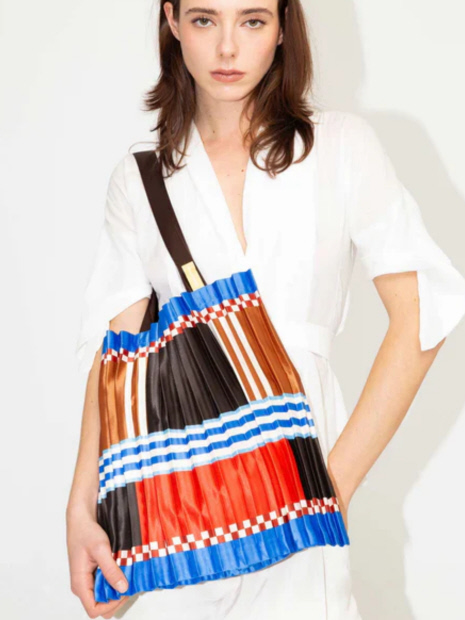 【MULTITUDES / マルチチューズ】TOTE BAG サテンプリーツトートバッグ
