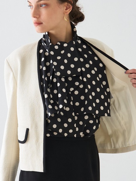 DESIGNWORKS (Ladie's) - 【セットアップ対応】ドットアシメトリーラッフルブラウス【予約】