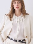 ダブル襟シアーブラウス