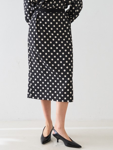 DESIGNWORKS (Ladie's) - 【セットアップ対応】ドットプリントミドル丈スカート【予約】