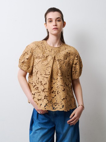 【セットアップ対応】ロゼフラワー刺繍ブラウス