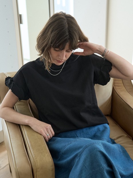 ロールアップスリーブTシャツ