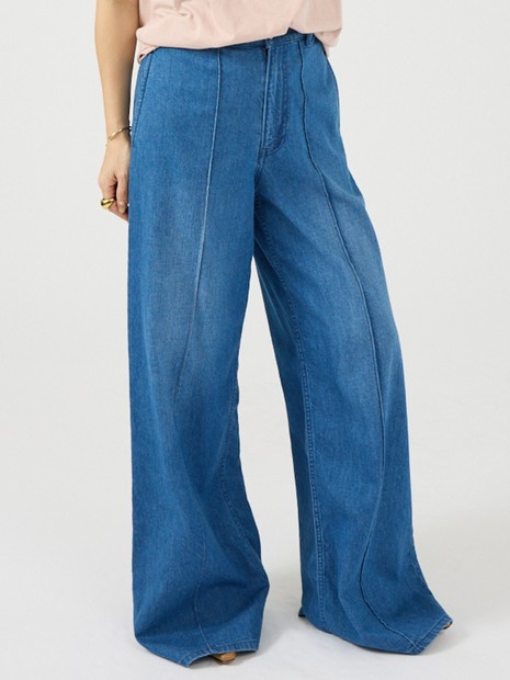 【美品】 theory ワイドデニムパンツ 26 アイスブルー Theory｜ハイライズワイドデニムパンツ