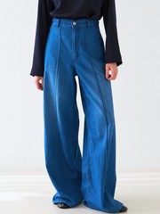 【美品】 theory ワイドデニムパンツ 26 アイスブルー Theory｜ハイライズワイドデニムパンツ