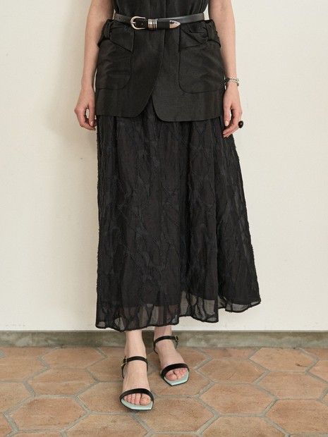 アブストラクトカットジャガードスカート