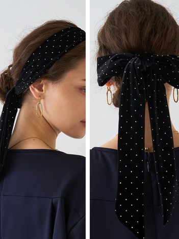 【TRESSE/トレス】BRIGITTE dot ribbon chouchou　3WAYシュシュリボン