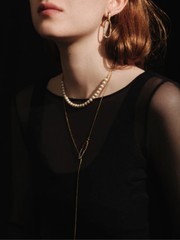 ADER.bijoux/アデルビジュー】CUTSTEEL sparkle pearl raliet