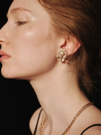 【ADER.bijoux/アデルビジュー】TINY STAR grigri pearl earring　イヤリング