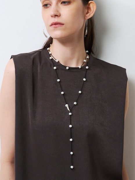 TEINTE/タント】CALLA WHITE PEARL CORD LONG NECKLACE ロング