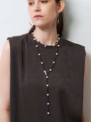 TEINTE/タント】CALLA WHITE PEARL CORD LONG NECKLACE ロング