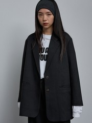 ユニセックス】オーバーサイズ テーラードジャケット（チェック・無地