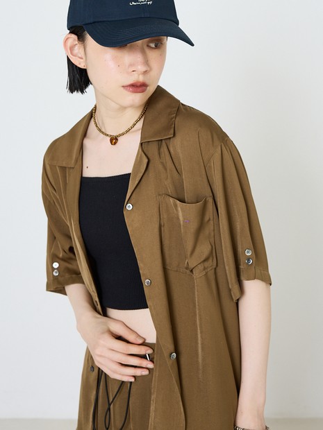 NOMINE - 【セットアップ対応】ヴィンテージサテン 開襟 シャツ