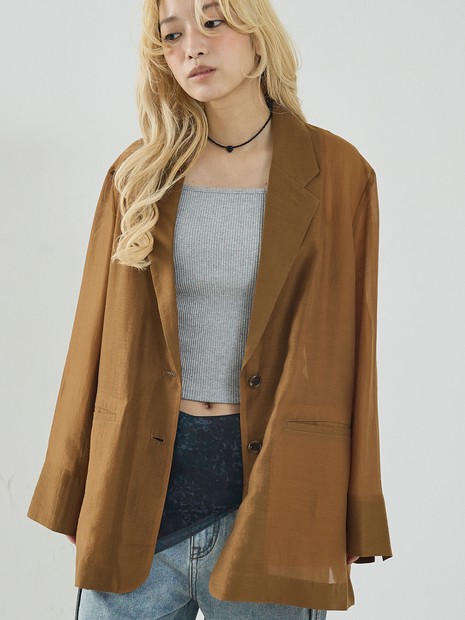 バックスリット シルキー シアー ジャケット｜NOMINE / ノミネ