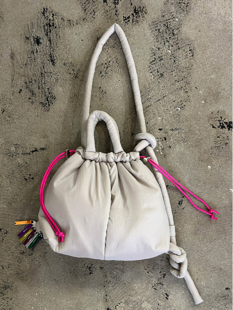 【cheek】puff kinchaku 2WAY tote 巾着 ショルダーバッグ
