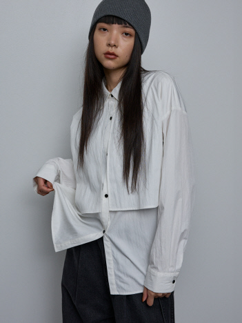 【ユニセックス】ロングヨーク オーバーサイズ シャツ