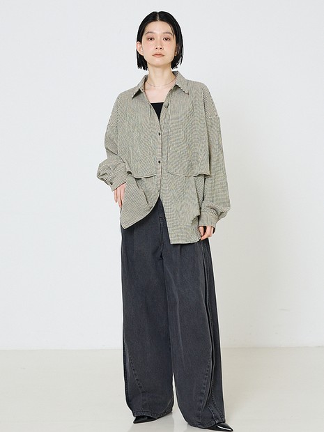 【ユニセックス】ロングヨーク オーバーサイズ シャツ