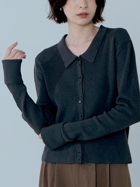 ノミネ（NOMINE）/ショルダータック ポロニット カーディガン ショルダータック ポロニット カーディガン｜NOMINE / ノミネ