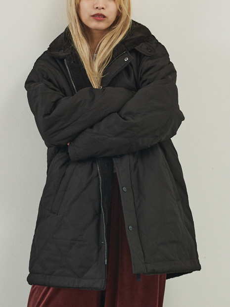 TAION】リバーシブル ダウンジャケット / ブルゾン（キルティング×ボア