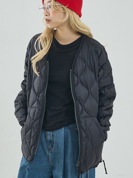 TAION】ミリタリー Vネック Wジップ ダウンジャケット / ブルゾン