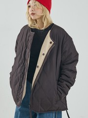 TAION】ミリタリー リバーシブル クルーネック ダウンジャケット